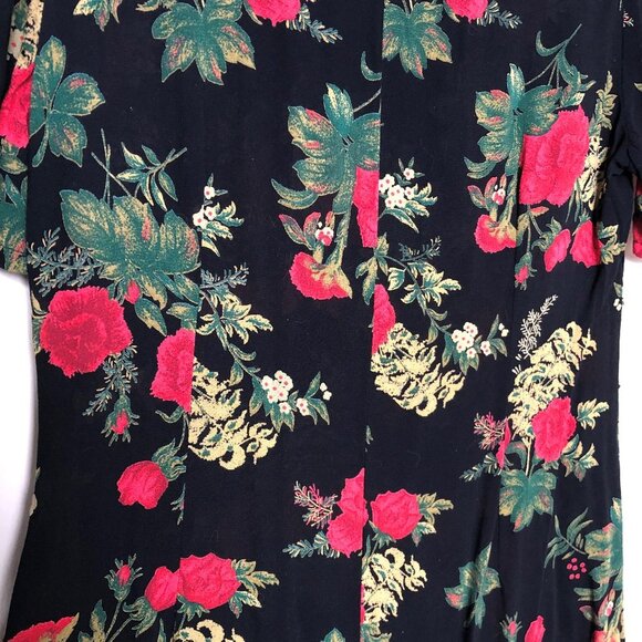 Vintage 90s early 00s dark rose florals maxi fitted dress - Picture 9 of 15